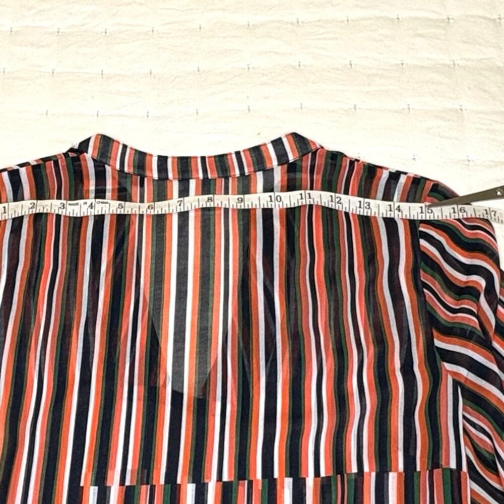 CAbi Women’s S Striped Chiffon Balloon Sleeve Blouse - Picture 13 of 15
